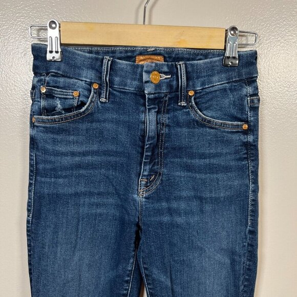 Mother High Waisted Looker Jeans Size 25 Teaming Up Dark Wash Skinny Leg Denim - Picture 4 of 11